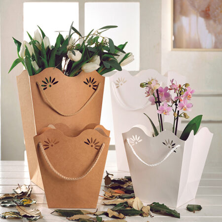 SHOPPER POT DAISY PE WHITE